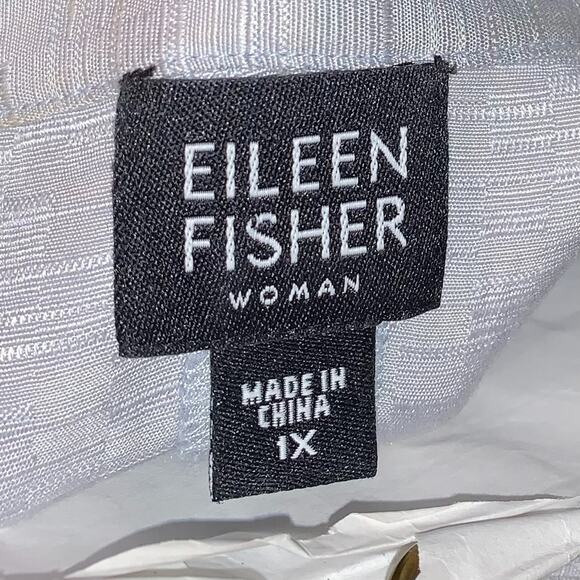Eileen Fisher Women's Silk Linen Jacket Plus Size 1X Gray Lightweight Layer Slit - Picture 6 of 7